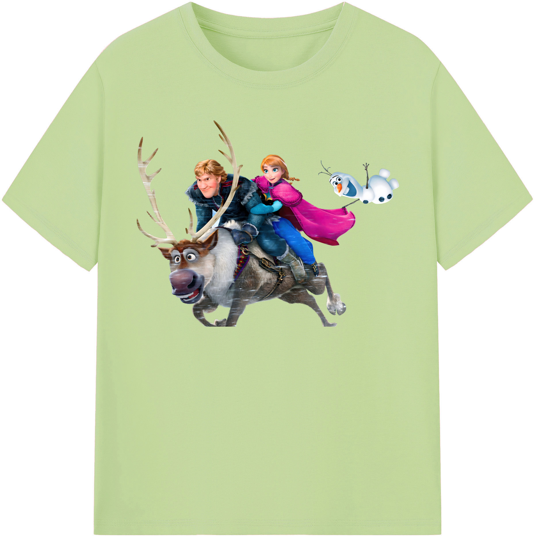 （画像用） アナと雪の女王 アンナ エルサ Frozen Anna Elsa 綿100％半袖Tシャツ（フロントプリント）
